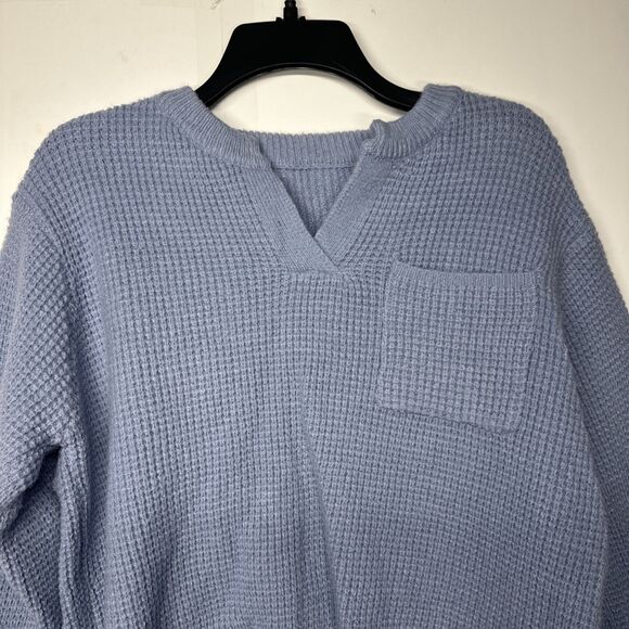 SHEIN Light Blue Waffle Knit Sweater - Size XL - Picture 4 of 9
